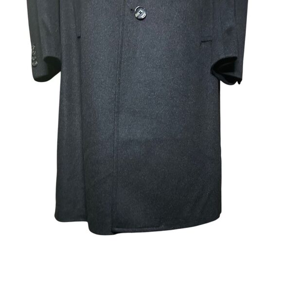 Black Brown 1826 Long Sleeve Gray Overcoat Size 42R Wool Cashmere Blend 3 Button - Picture 4 of 14